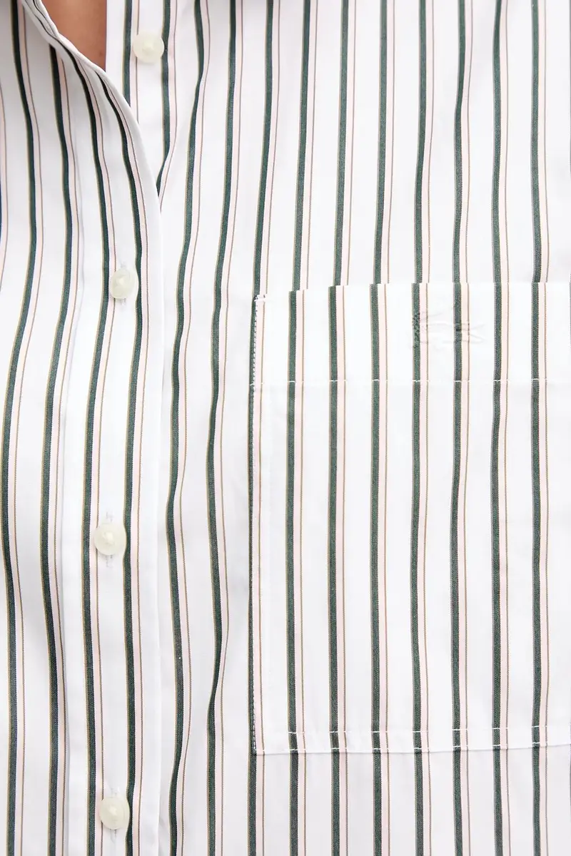 camicia in cotone donna colore verde CF0215 Bianco miniatura 5