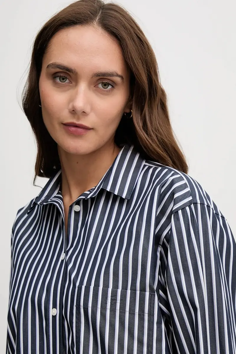 camicia in cotone donna colore verde CF0215 Blu navy miniatura 4