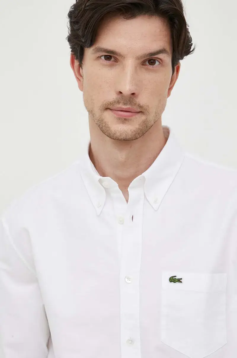camicia in cotone uomo Bianco