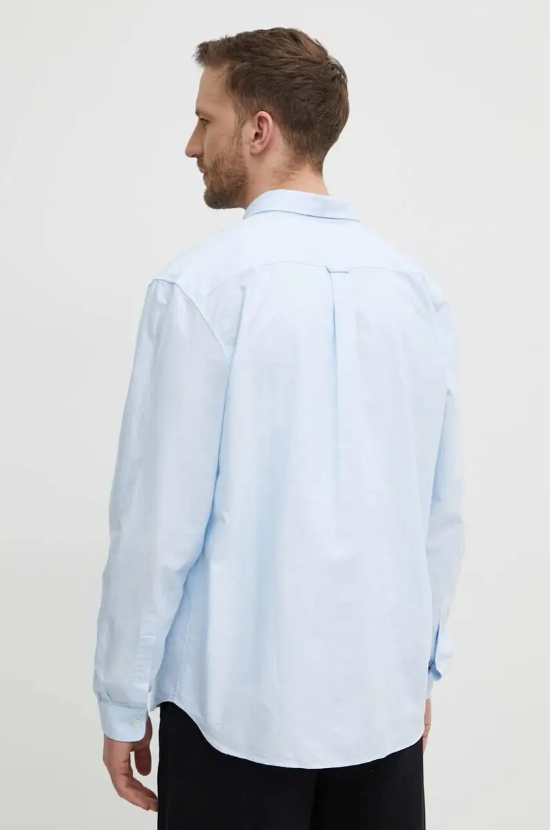 camicia in cotone uomo Blu miniatura 4