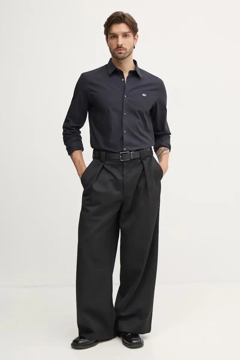 camicia in cotone uomo colore bianco CH5620 Blu navy miniatura 3