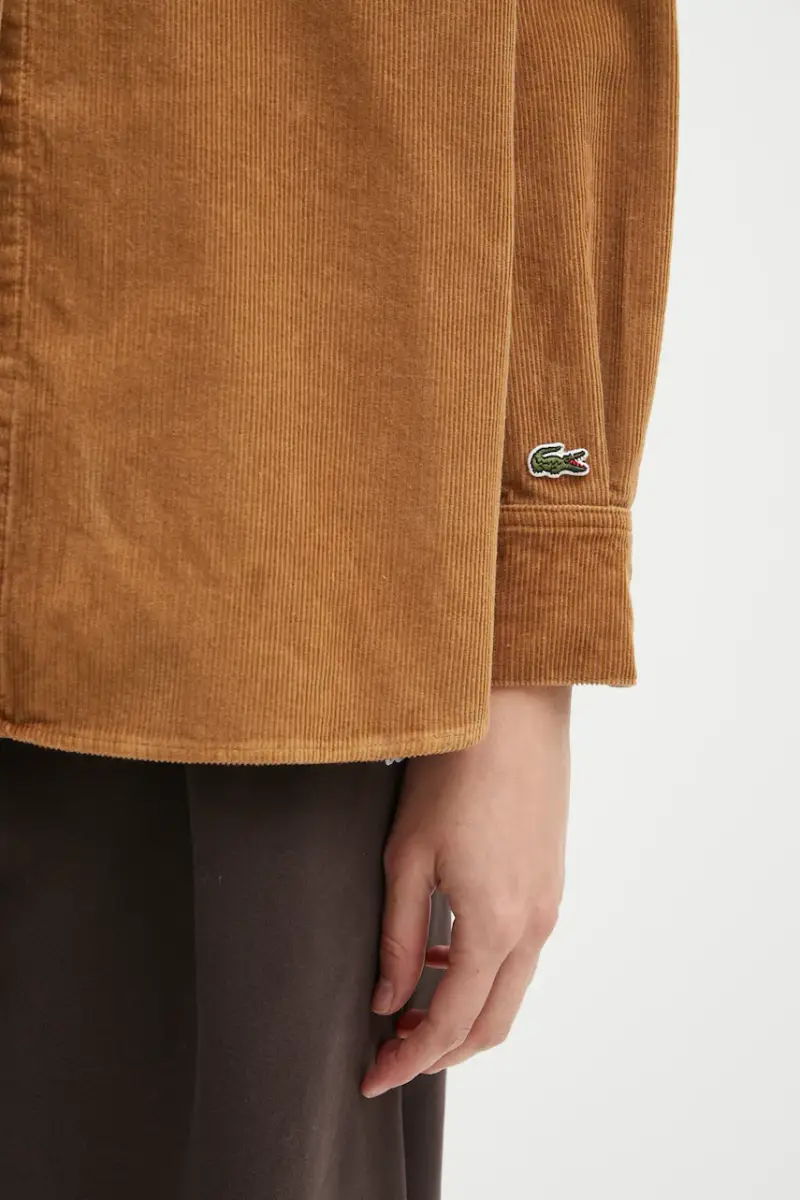 camicia in velluto a coste donna colore marrone CF5336 miniatura 4