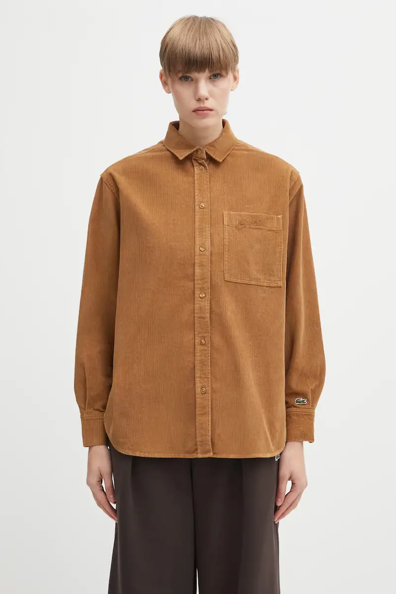 camicia in velluto a coste donna colore marrone CF5336