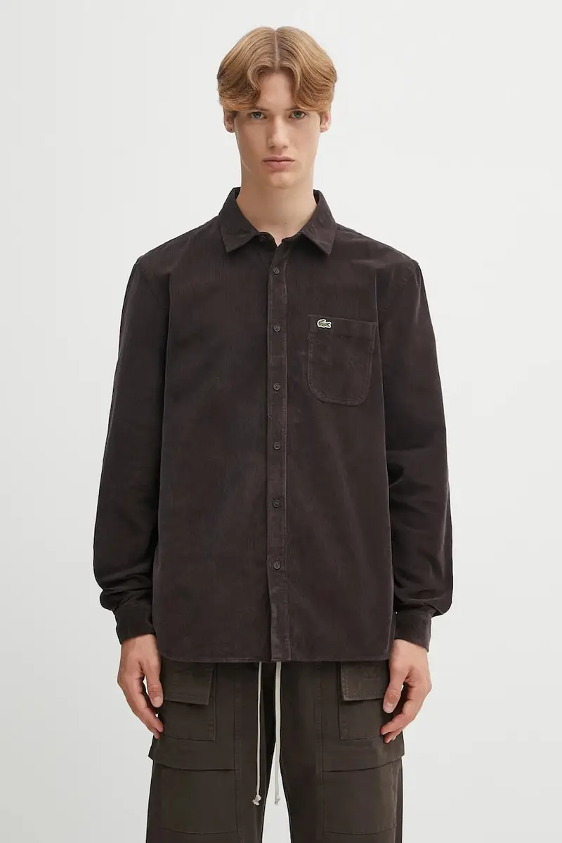 camicia in velluto a coste uomo colore marrone CH3346