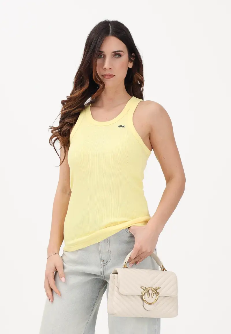 Canotta gialla da donna con logo miniatura 2