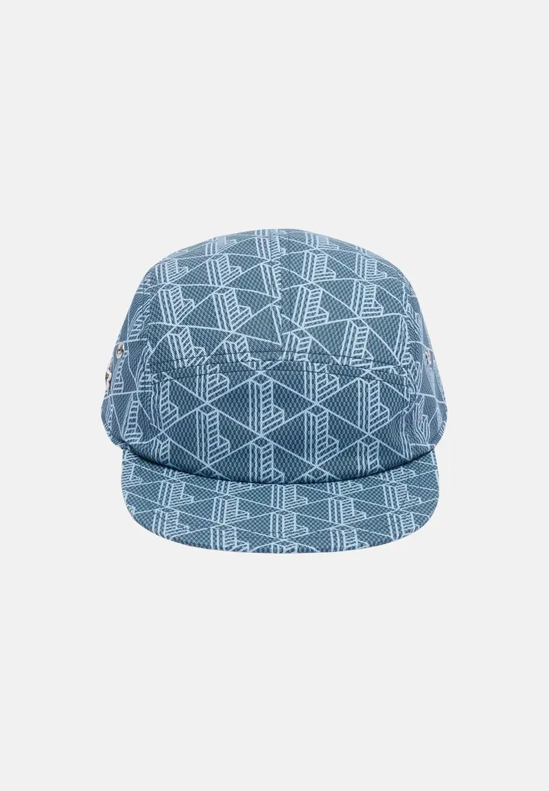 LACOSTE Cappello con visiera blu per uomo e donna caratterizzato da stampa monogram