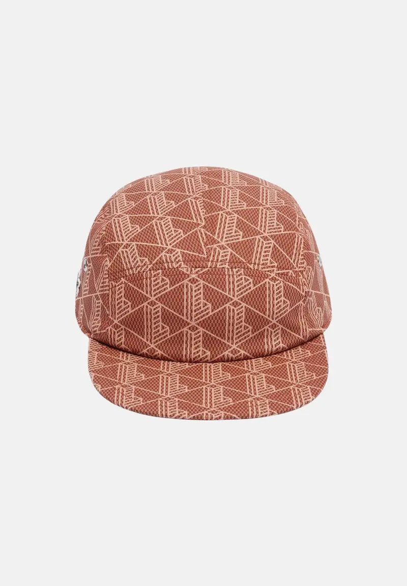 LACOSTE Cappello con visiera marrone chiaro per uomo e donna caratterizzato da stampa monogram