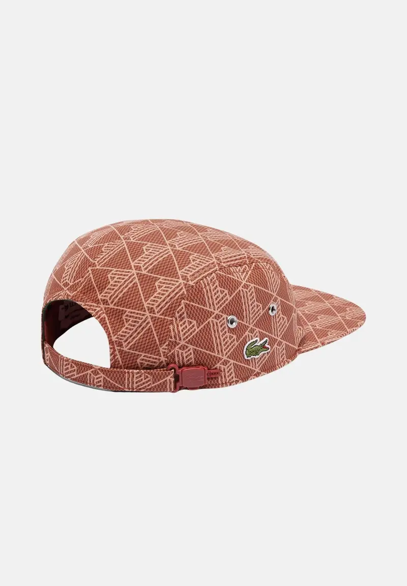 LACOSTE Cappello con visiera marrone chiaro per uomo e donna caratterizzato da stampa monogram miniatura 2