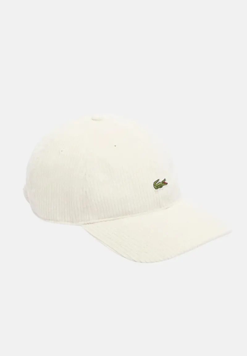 Cappello con visiera panna per uomo e donna in velluto a coste