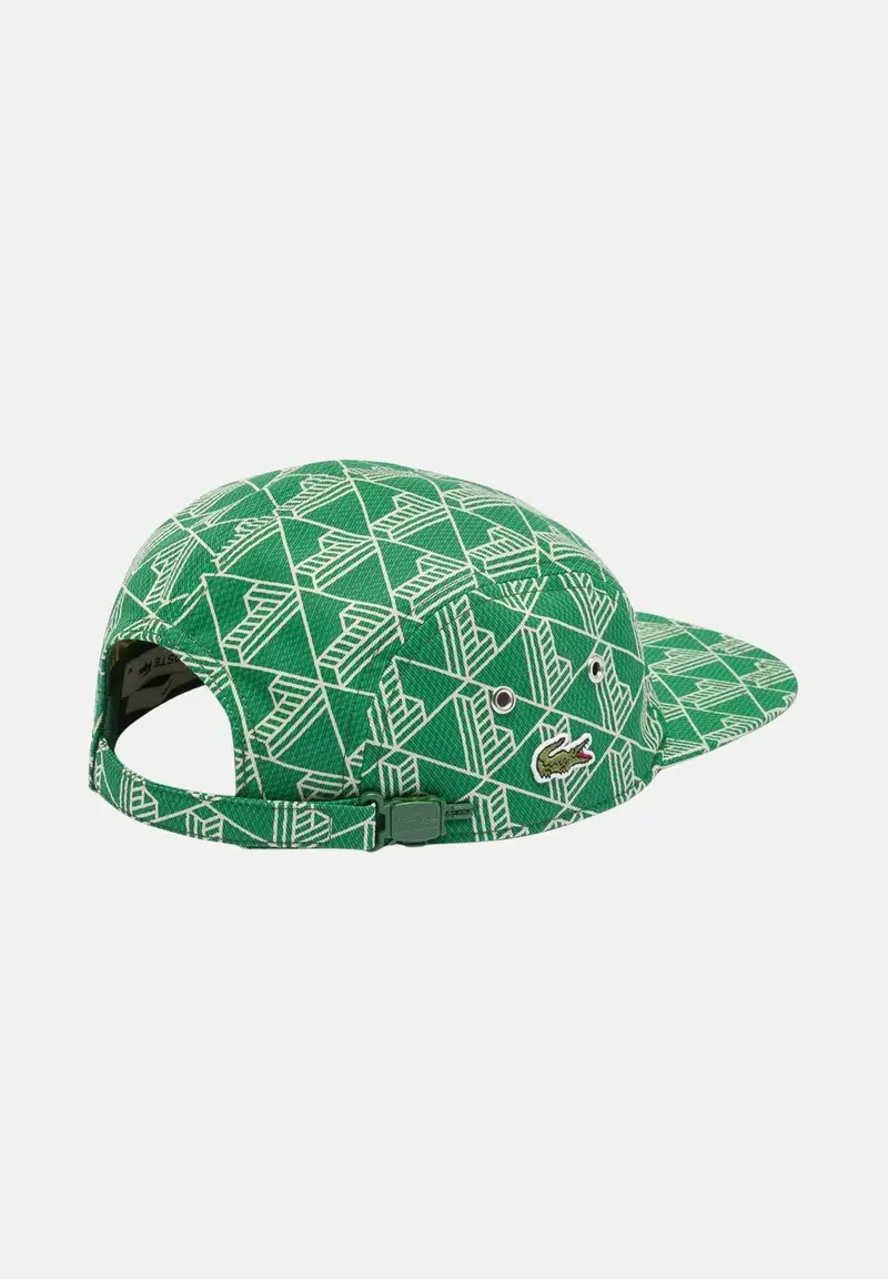 LACOSTE Cappello con visiera verde per uomo e donna caratterizzato da stampa monogram miniatura 2