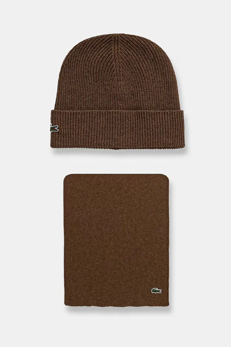 cappello e sciarpa di lana colore marrone RB5385