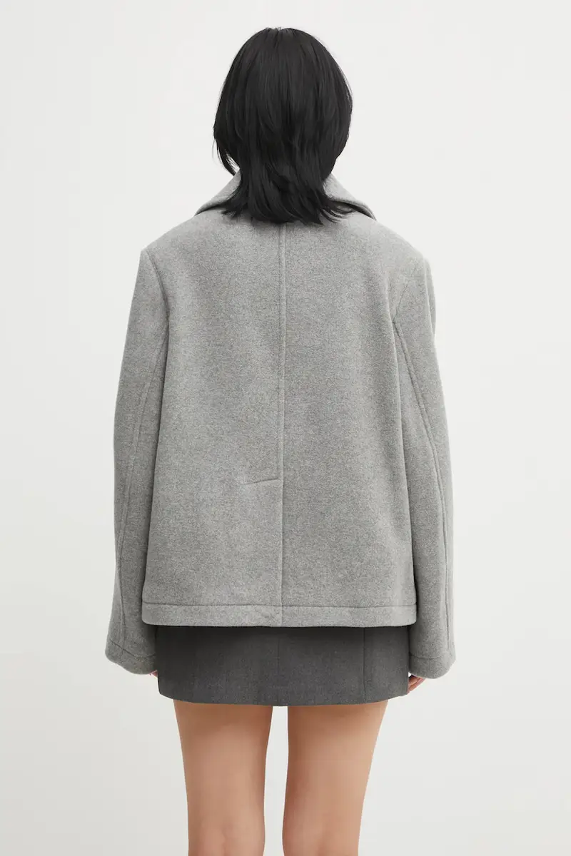 cappotto con lana colore grigio BF5309 miniatura 3