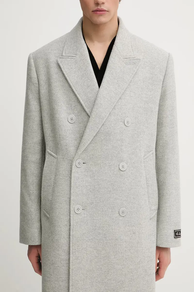 cappotto con lana colore grigio BH5529 miniatura 4