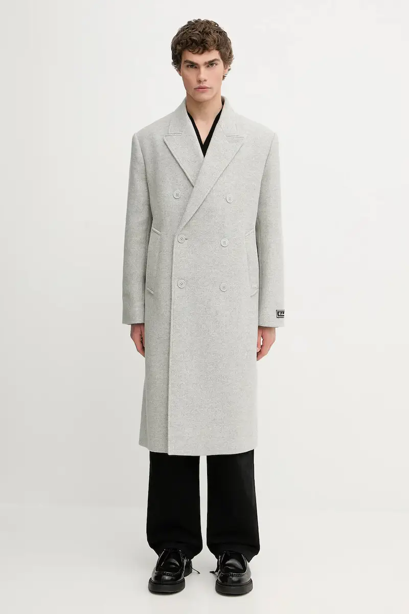 cappotto con lana colore grigio BH5529