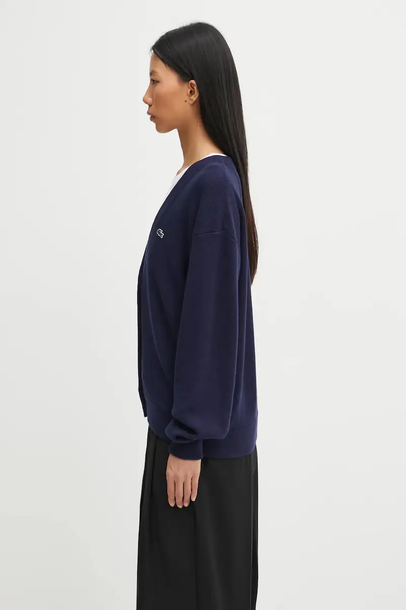 cardigan con lana colore blu navy AF4143 miniatura 2