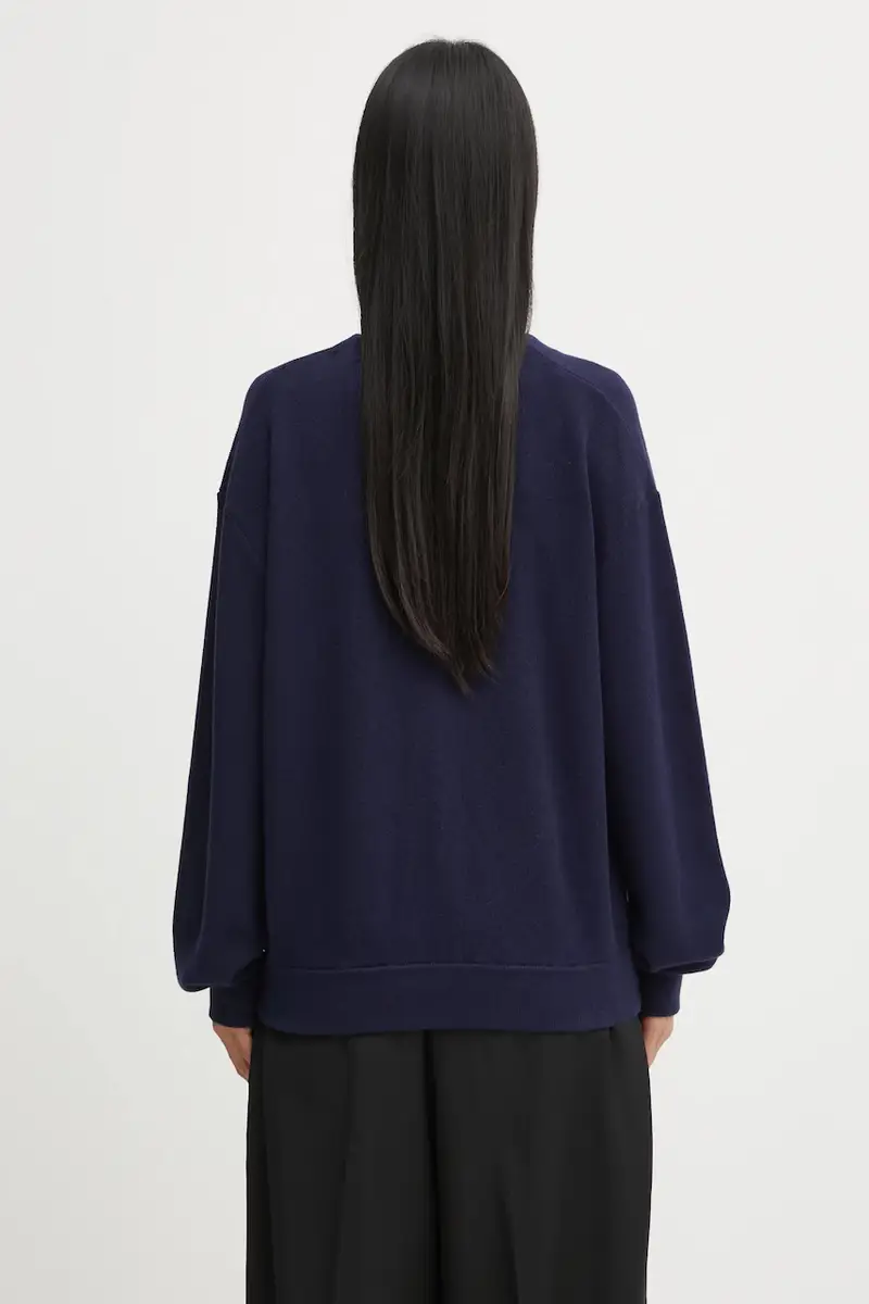 cardigan con lana colore blu navy AF4143 miniatura 3