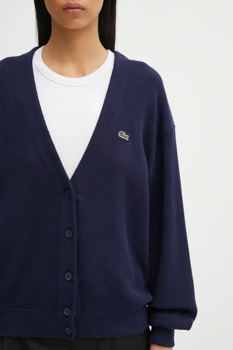 cardigan con lana colore blu navy AF4143 miniatura 4