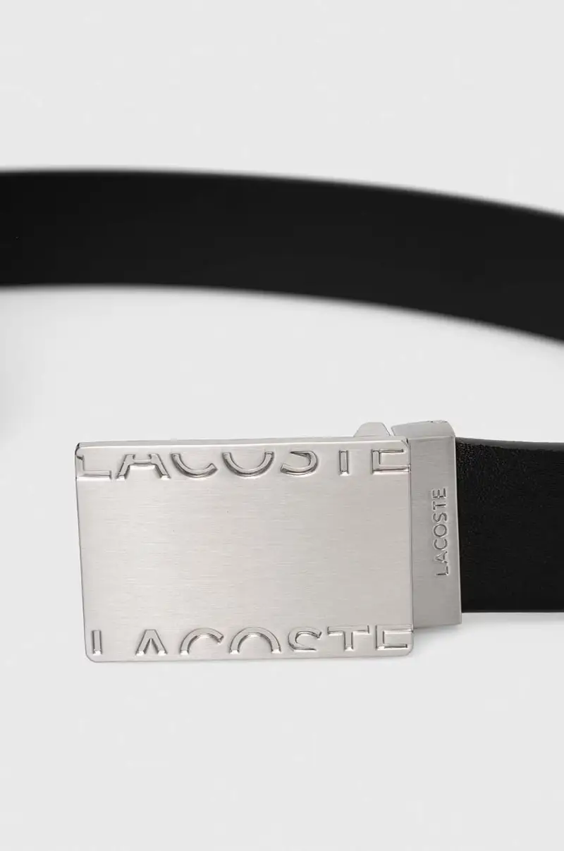 cintura in pelle con fibie sostituibili Nero miniatura 3