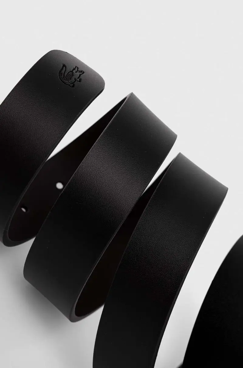 cintura in pelle con fibie sostituibili Nero miniatura 4