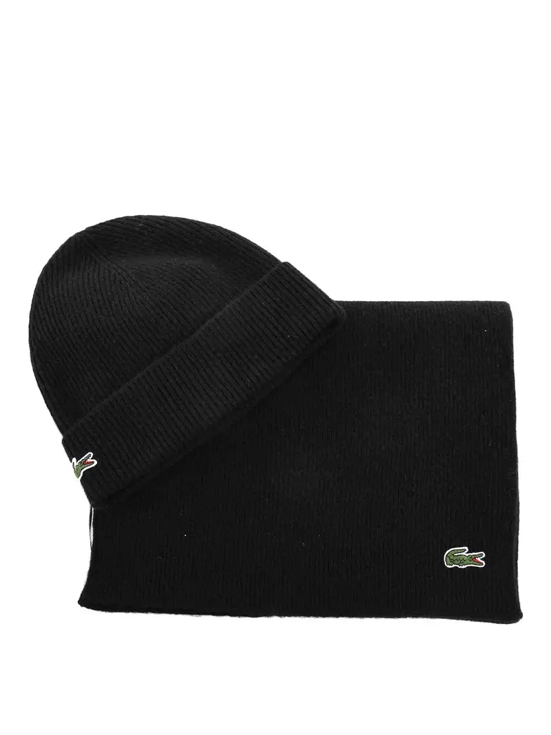 Completo in lana a costine Nero