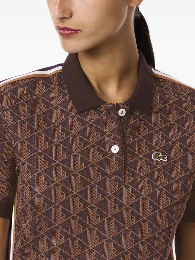 Lacoste Abito Marrone con Logo miniatura 3