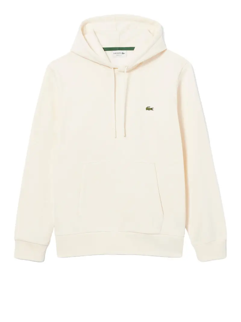 felpa cappuccio lacoste da uomo - avorio