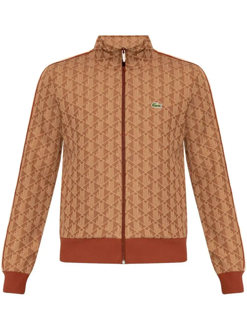 Felpa coccio zip logo monogram all-over