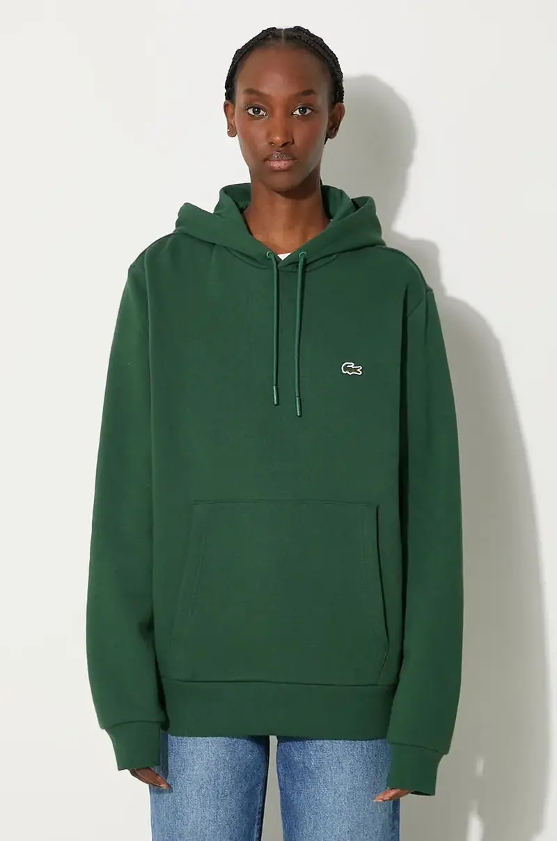 felpa colore verde con cappuccio