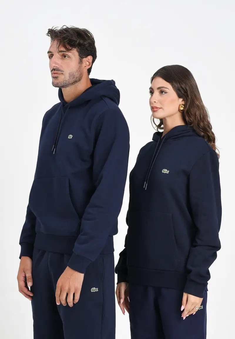 LACOSTE Felpa con cappuccio blu per uomo e donna
