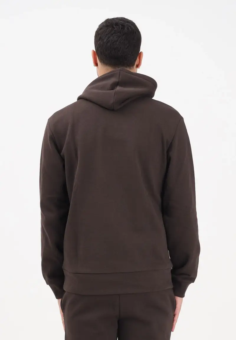Felpa con cappuccio marrone per uomo e donna miniatura 3