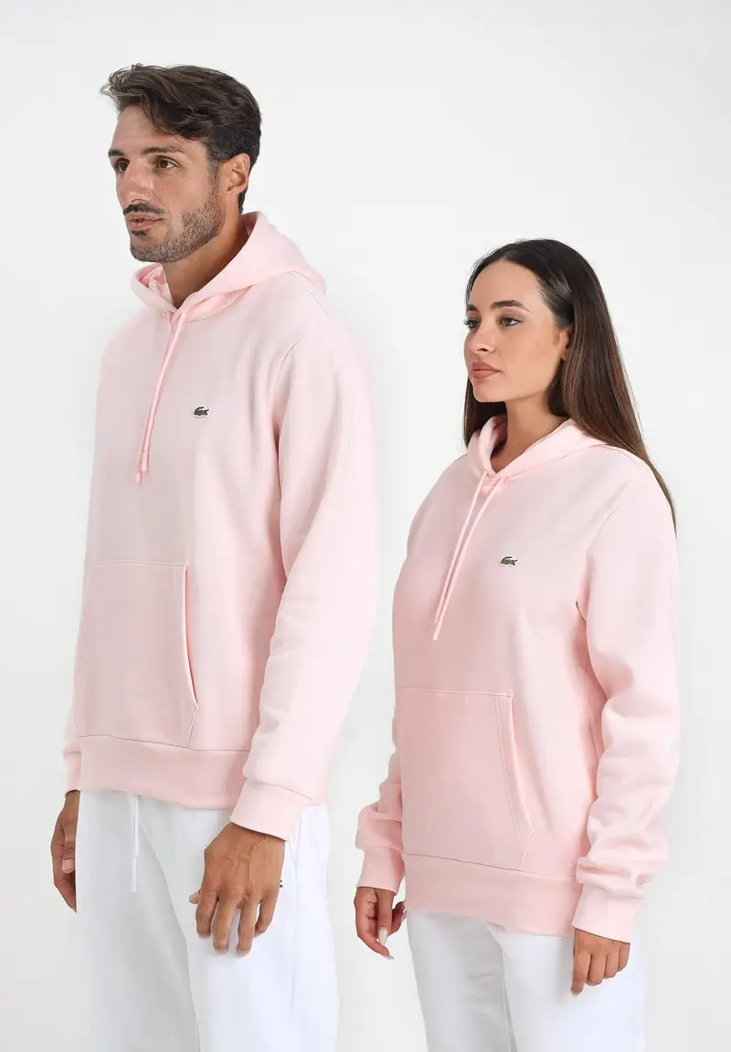 LACOSTE Felpa con cappuccio rosa per uomo e donna