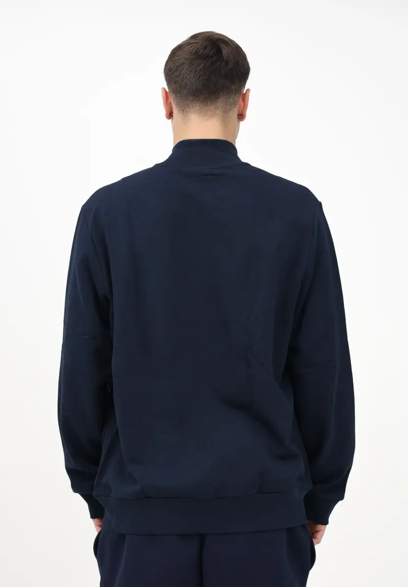 Felpa con zip blu per uomo e donna miniatura 3