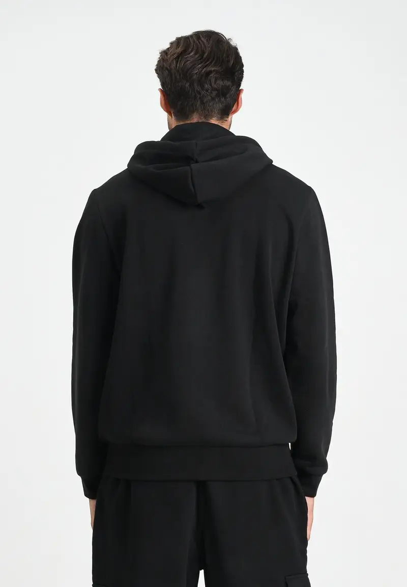 LACOSTE Felpa con zip nera per uomo e donna rifinita da ricamo coccodrillo miniatura 2