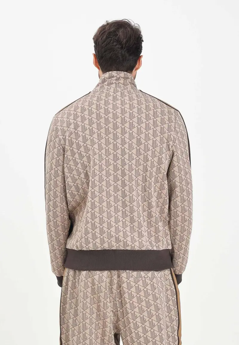 Felpa con zip Paris marrone da uomo miniatura 3