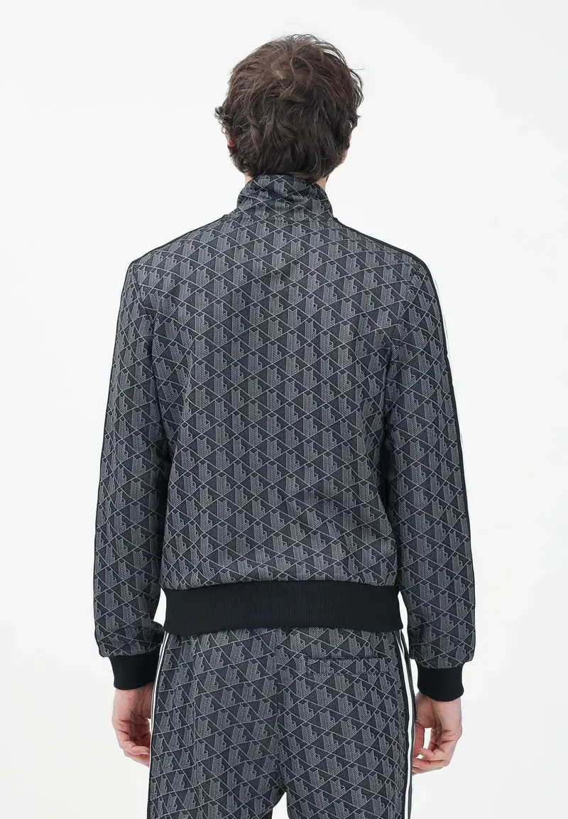 LACOSTE Felpa con zip Paris nera da uomo miniatura 2