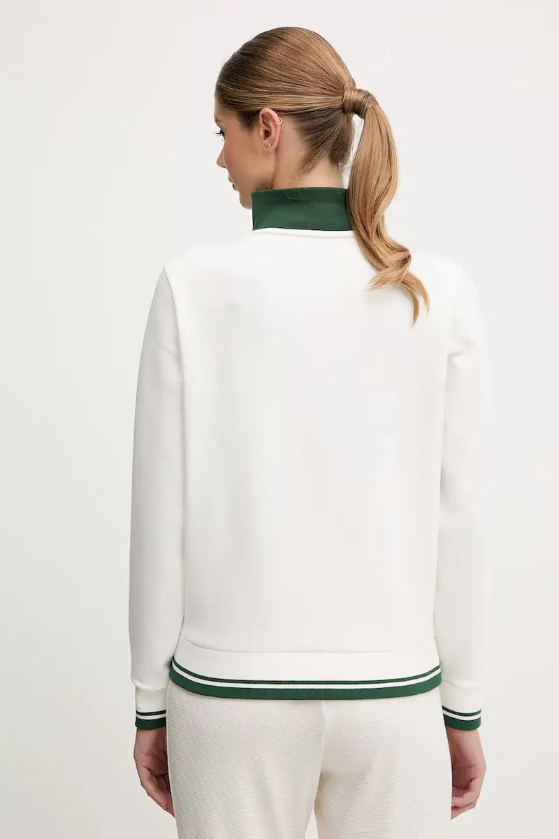 felpa donna colore beige con applicazione SF8634 Bianco miniatura 3