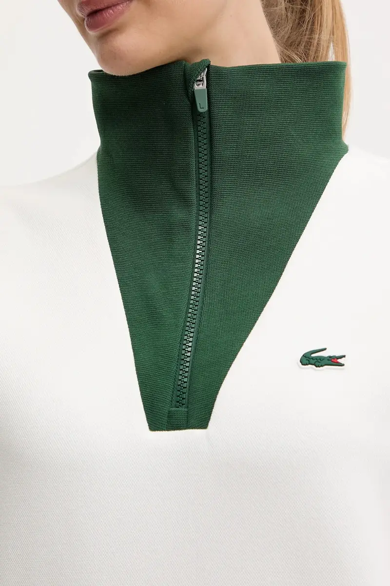 felpa donna colore beige con applicazione SF8634 Bianco miniatura 5