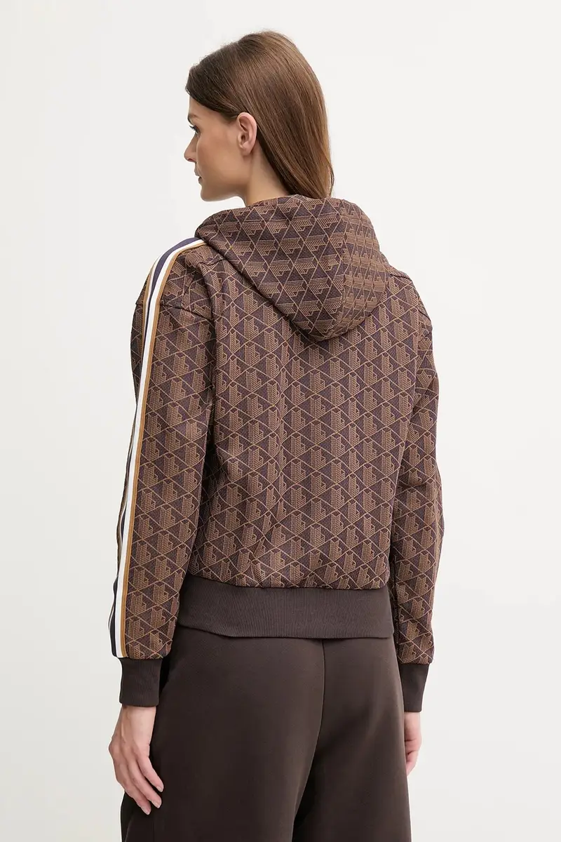 felpa donna colore blu con cappuccio SF7606 Marrone miniatura 3