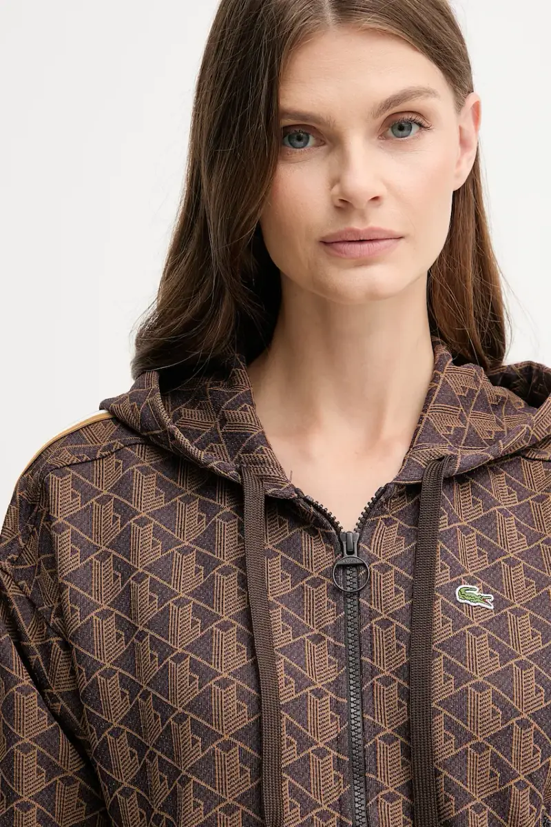 felpa donna colore blu con cappuccio SF7606 Marrone miniatura 4