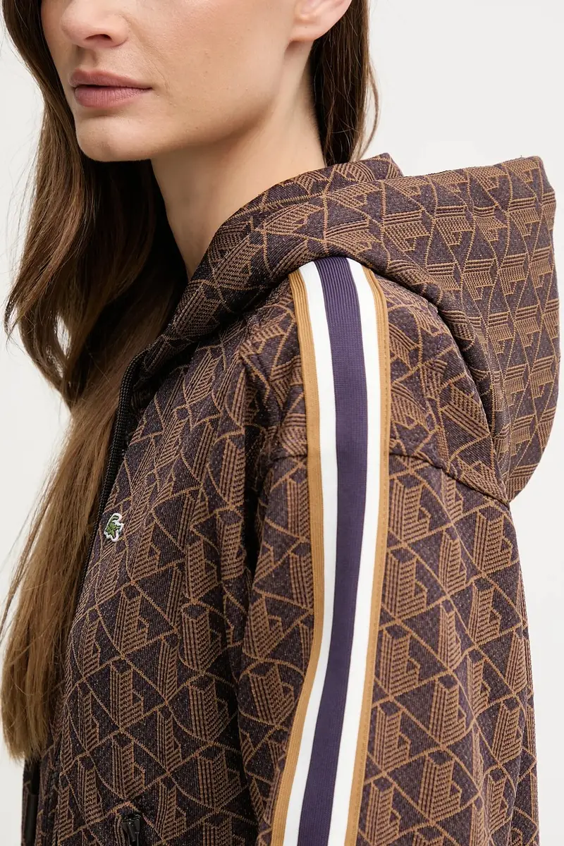 felpa donna colore blu con cappuccio SF7606 Marrone miniatura 5