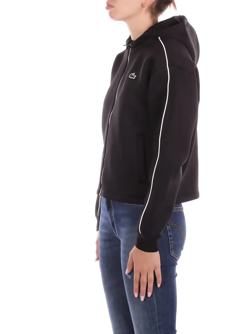 Felpa Donna LACOSTE Nero Sweatshirt miniatura 2