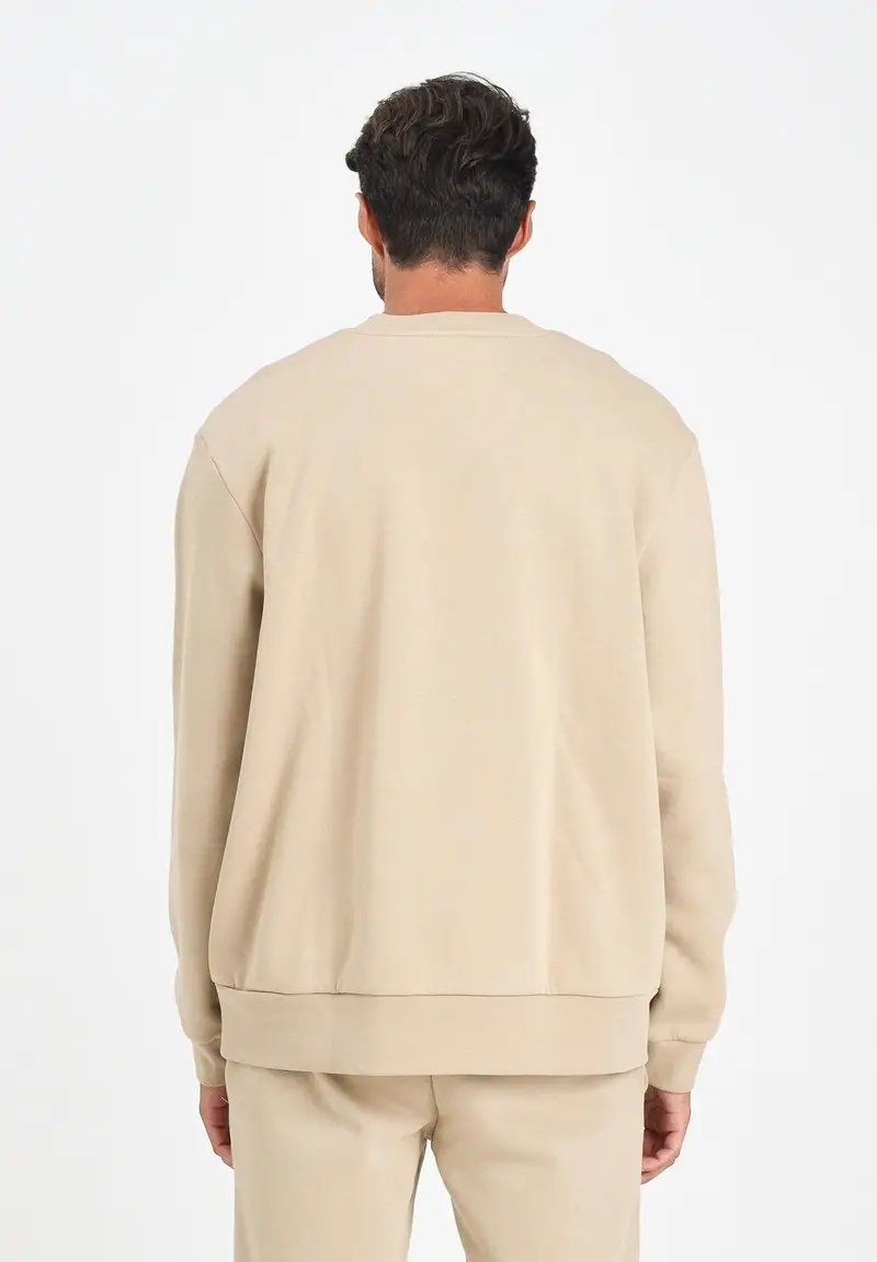 LACOSTE Felpa girocollo beige per uomo e donna miniatura 2