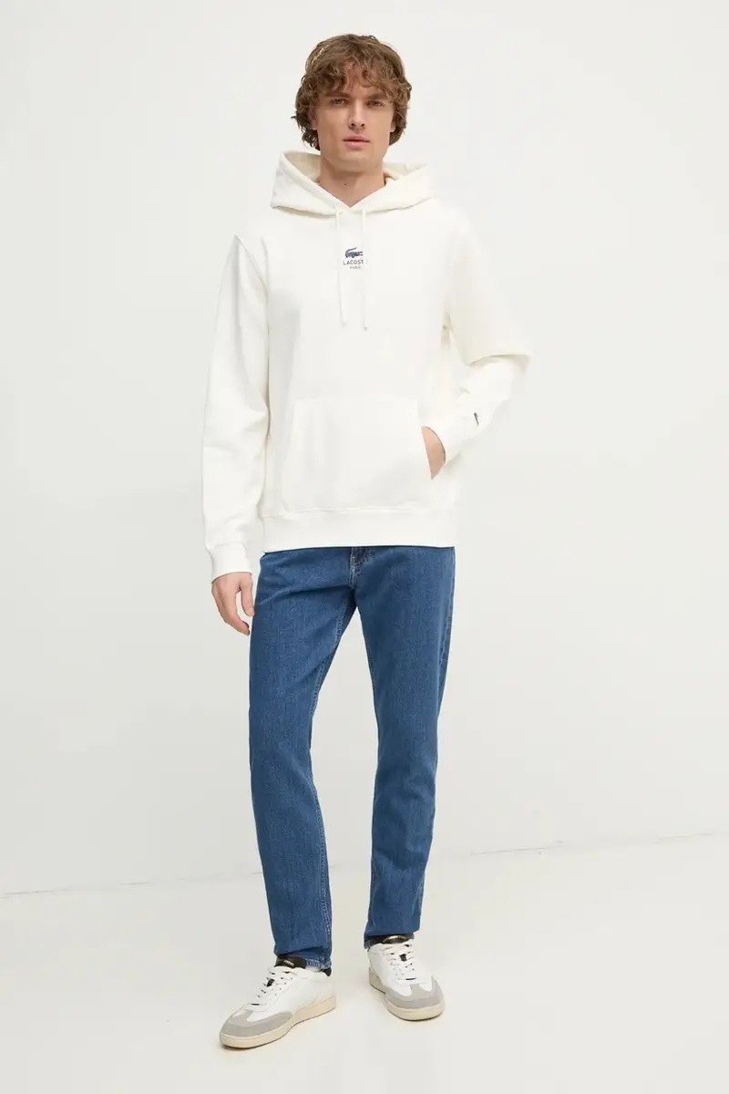 felpa in cotone colore bianco con cappuccio SH2740 Beige miniatura 2