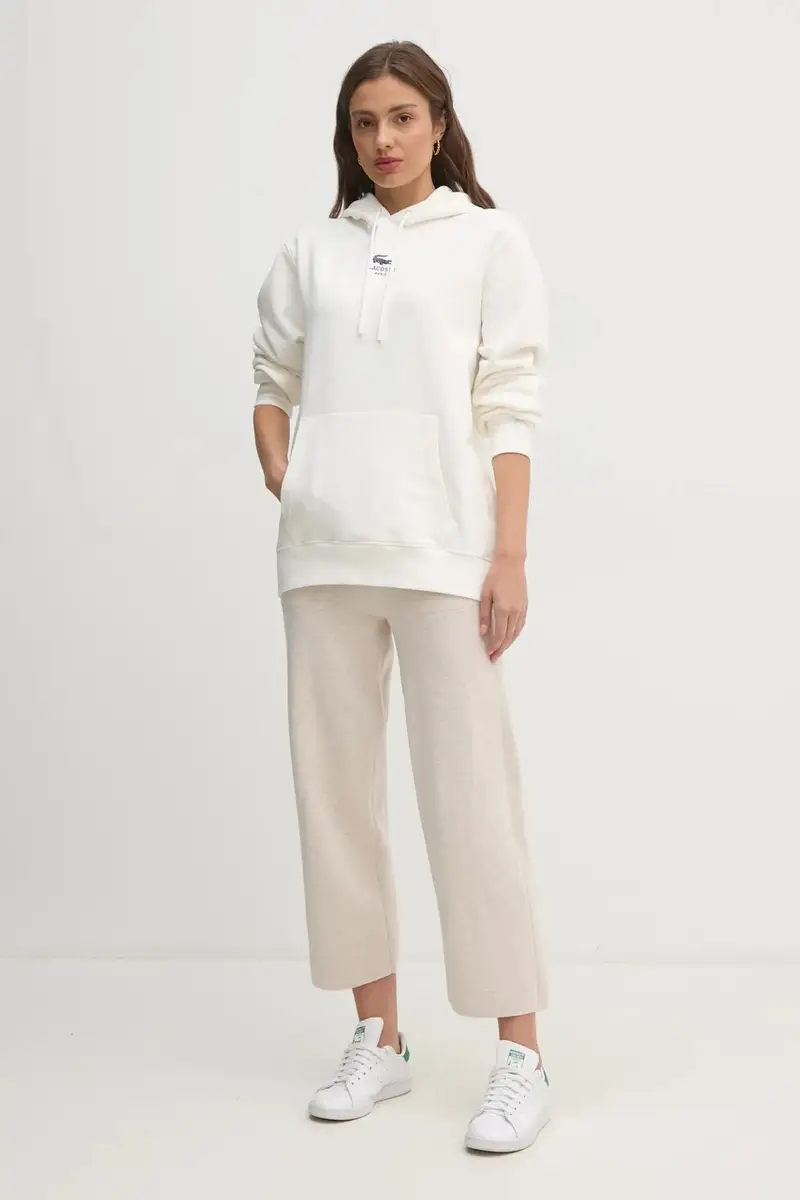 felpa in cotone colore bianco con cappuccio SH2740 Beige miniatura 3