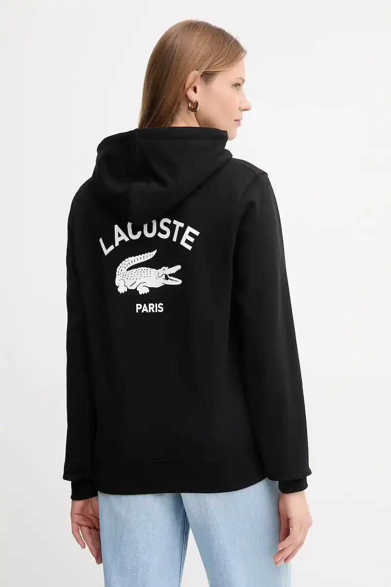 felpa in cotone colore blu navy con cappuccio SH2740 Nero miniatura 3