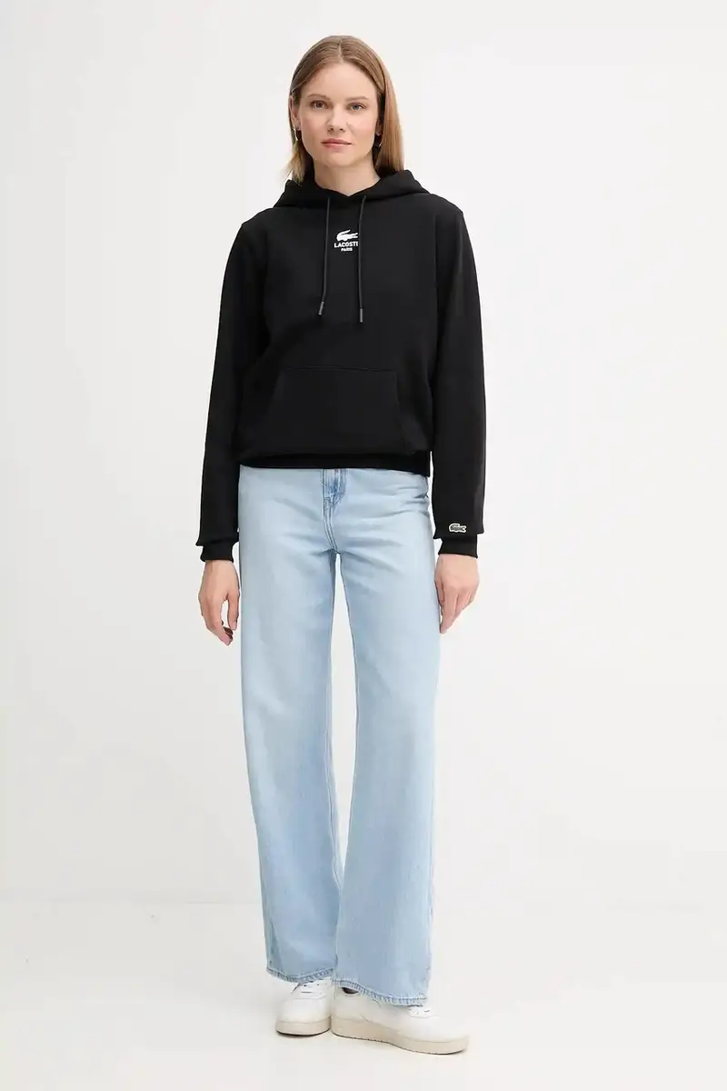 felpa in cotone colore blu navy con cappuccio SH2740 Nero miniatura 5