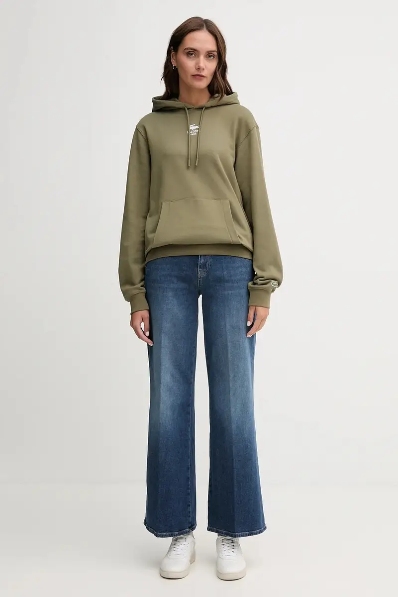 felpa in cotone colore blu navy con cappuccio SH2740 Verde miniatura 4