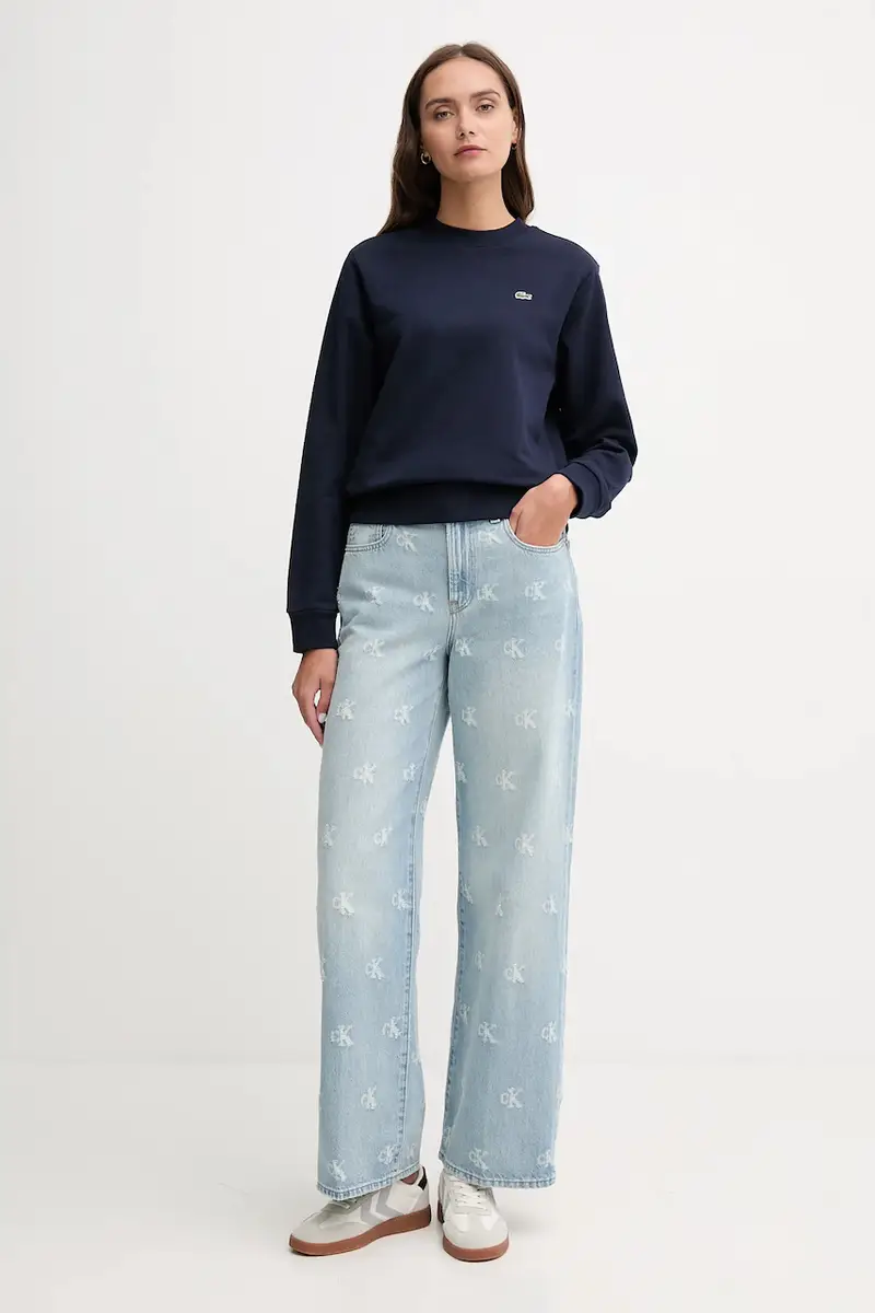 felpa in cotone donna colore blu navy SF5270 miniatura 2