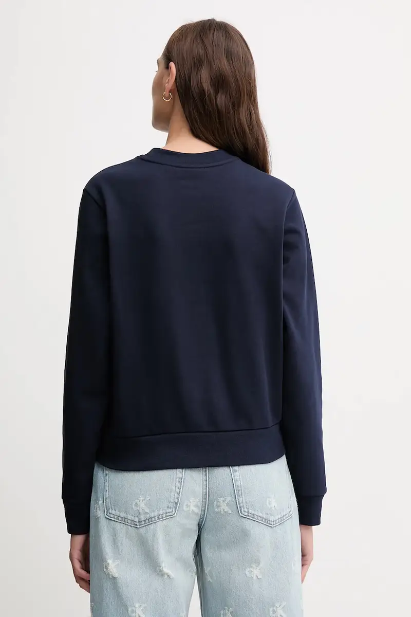 felpa in cotone donna colore blu navy SF5270 miniatura 3