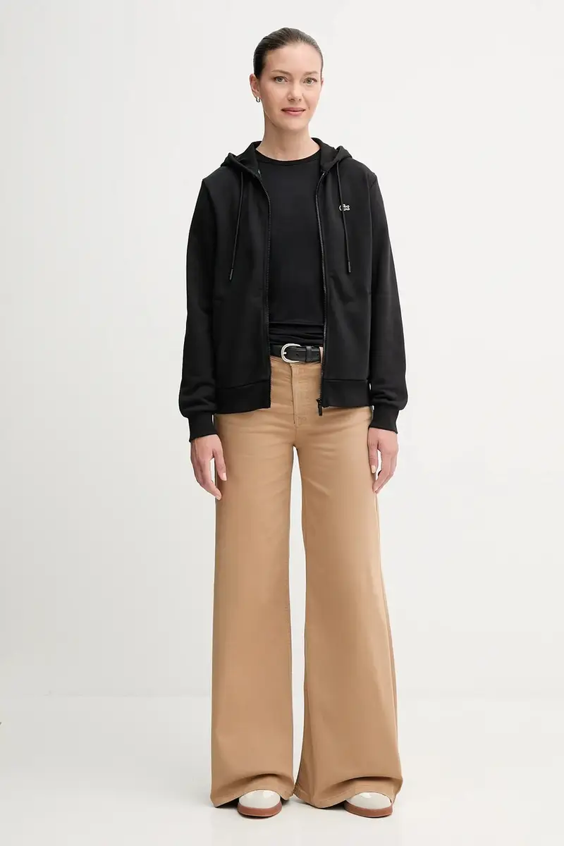 felpa in cotone donna colore nero con cappuccio SF5256 miniatura 2